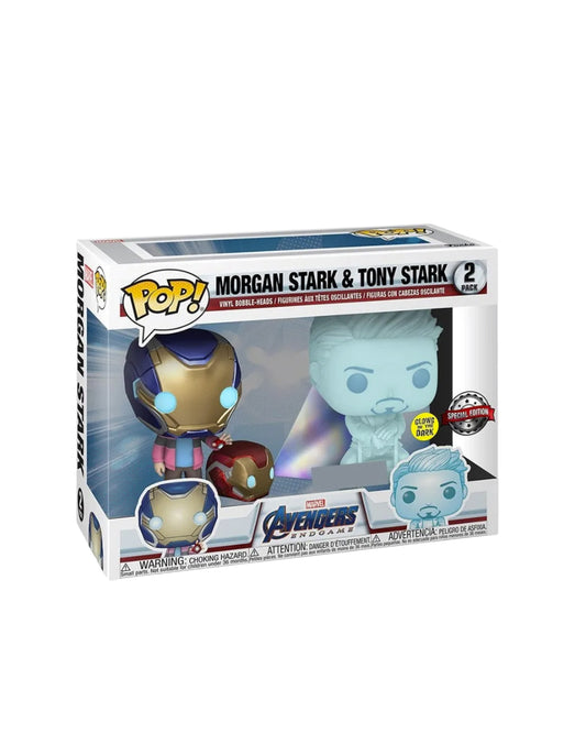 Funko Pop! (Marvel - Avengers Endgame) Morgan Stark y Tony Stark #Pack 2 (Falabella exclusivo) (Glows in the Dark) (Special Edition)