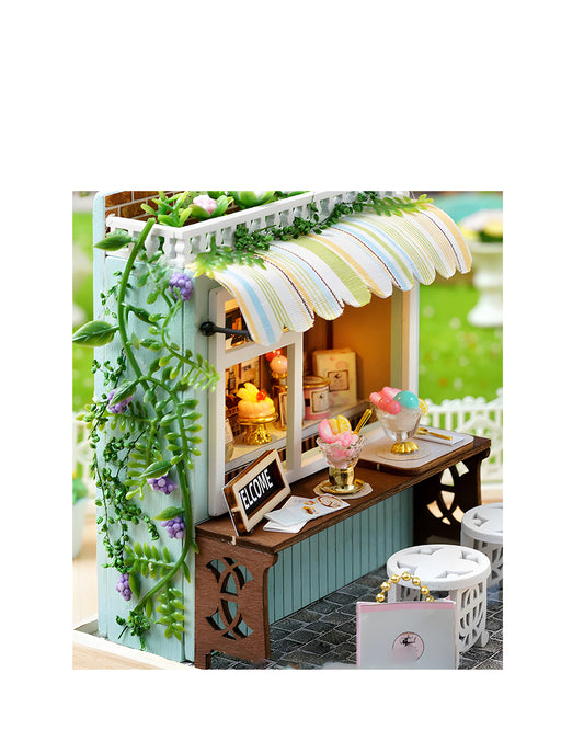 Kit de casa en miniatura Cutebee "Dessert Time" para armar, temática de postres, disponible en figuraschile.com