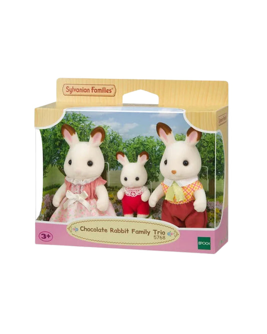 Familia Conejo Chocolate Sylvanian Families set 5768, trío de figuras coleccionables Epoch 2025 Calico Critters, disponible en figuraschile.cl