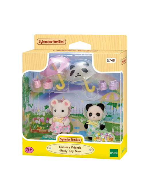 Nursery Friends Rainy Day Duo Sylvanian Families set 5748, dúo de figuras bebé con temática de lluvia Epoch 2025 Calico Critters, disponible en figuraschile.cl