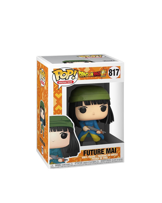 Figura Funko Pop #817 de Future Mai de Dragon Ball Super con atuendo de combate y expresión decidida en caja coleccionable disponible en figuraschile.cl