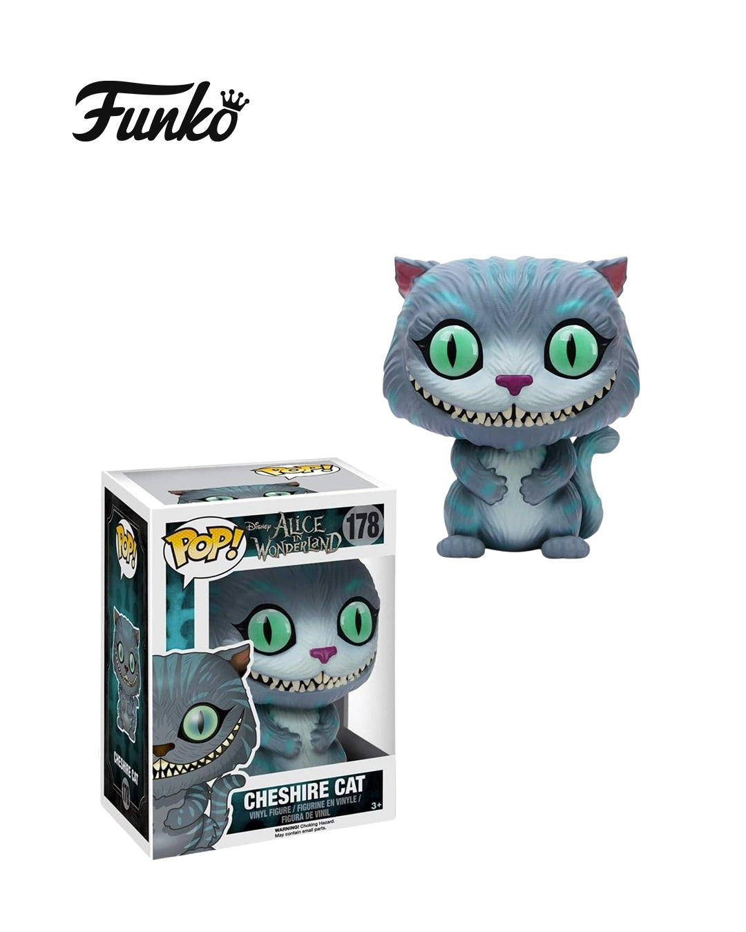 Figura Funko Pop #178 de Cheshire Cat de Alicia en el País de las Maravillas en su caja original con diseño de Disney disponible en figuraschile.cl
