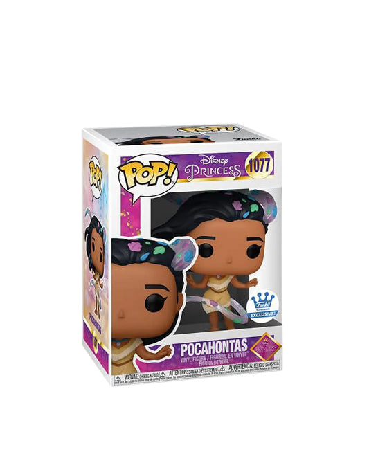 Funko Pop Disney Princess 1077 Pocahontas Exclusive en caja original, figura coleccionable especial para fanáticos de las princesas Disney. Disponible en figuraschile.cl