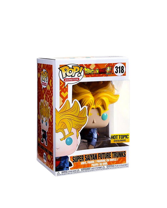 Figura Funko Pop #318 de Super Saiyan Future Trunks de Dragon Ball Super edición exclusiva Hot Topic en caja coleccionable disponible en figuraschile.cl