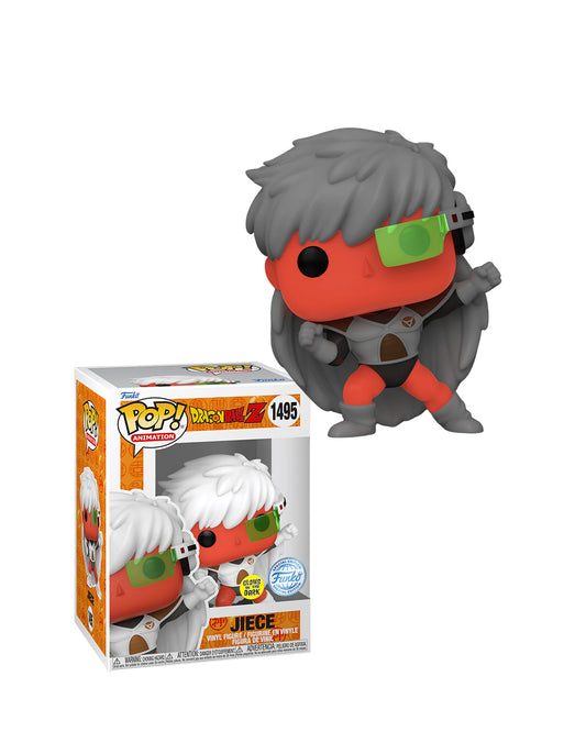 Figura Funko Pop! Dragon Ball Z Jiece #1495 Glows in the Dark en caja, personaje de la saga Dragon Ball Z con detalles que brillan en la oscuridad, edición coleccionable disponible en Figuras Chile.