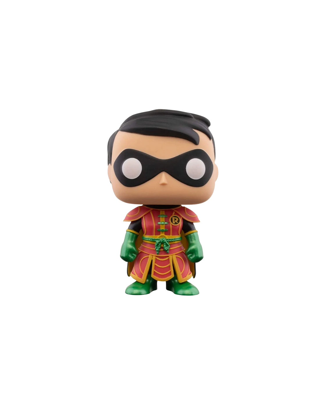 Funko Pop Heroes DC Robin 377 en caja original, figura coleccionable del icónico héroe Robin para fans del universo DC. Disponible en figuraschile.cl