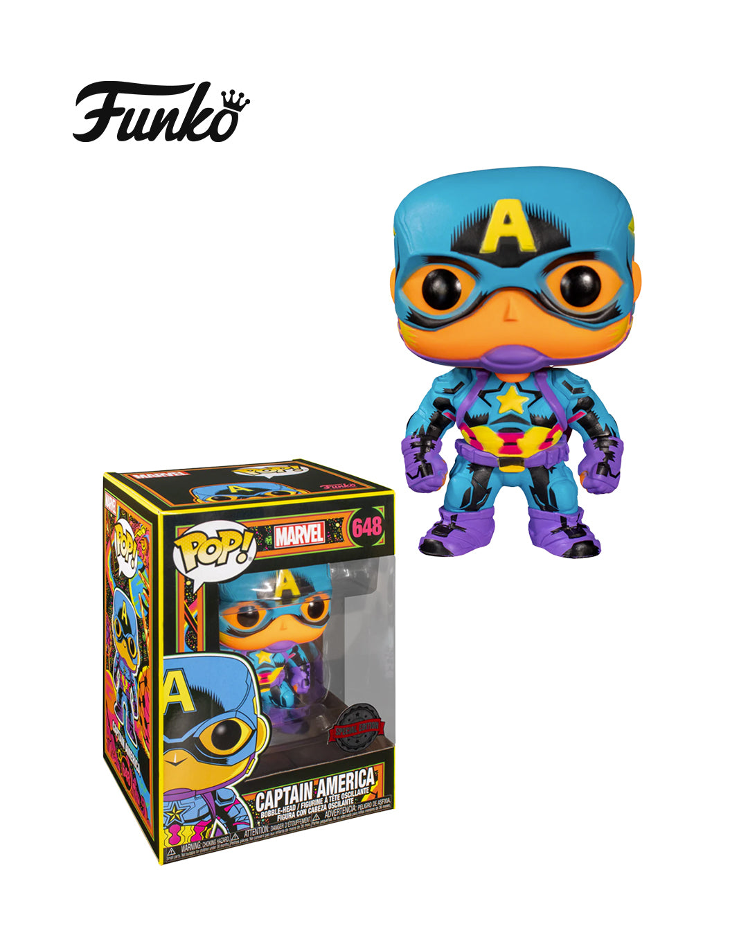 Funko Pop Marvel 648 Captain America edición especial en caja — Figura coleccionable disponible en figuraschile.cl