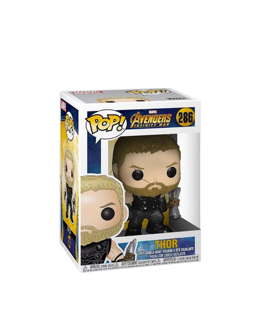 Figura Funko Pop #286 de Thor de Avengers: Infinity War con martillo y armadura en caja coleccionable disponible en figuraschile.cl