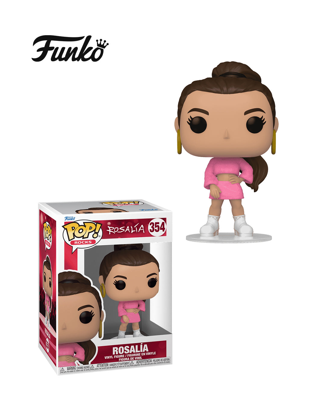 Figura Funko Pop! Rosalía #353 en caja, homenaje a la famosa cantante española, edición coleccionable disponible en Figuras Chile.