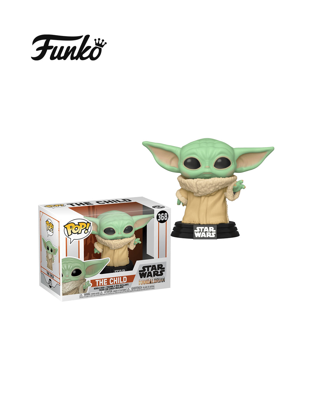 Figura Funko Pop Star Wars The Mandalorian The Child 368 – diseño adorable de Baby Yoda, perfecto para coleccionistas de Star Wars; disponible en figuraschile.com