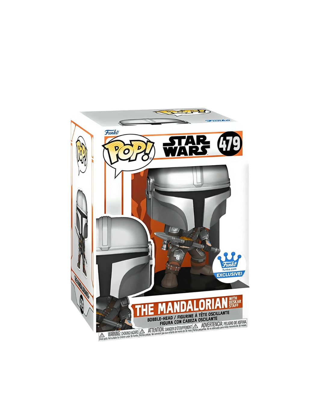 Figura Funko Pop #479 exclusiva de The Mandalorian con bastón de Beskar en caja original coleccionable disponible en figuraschile.cl