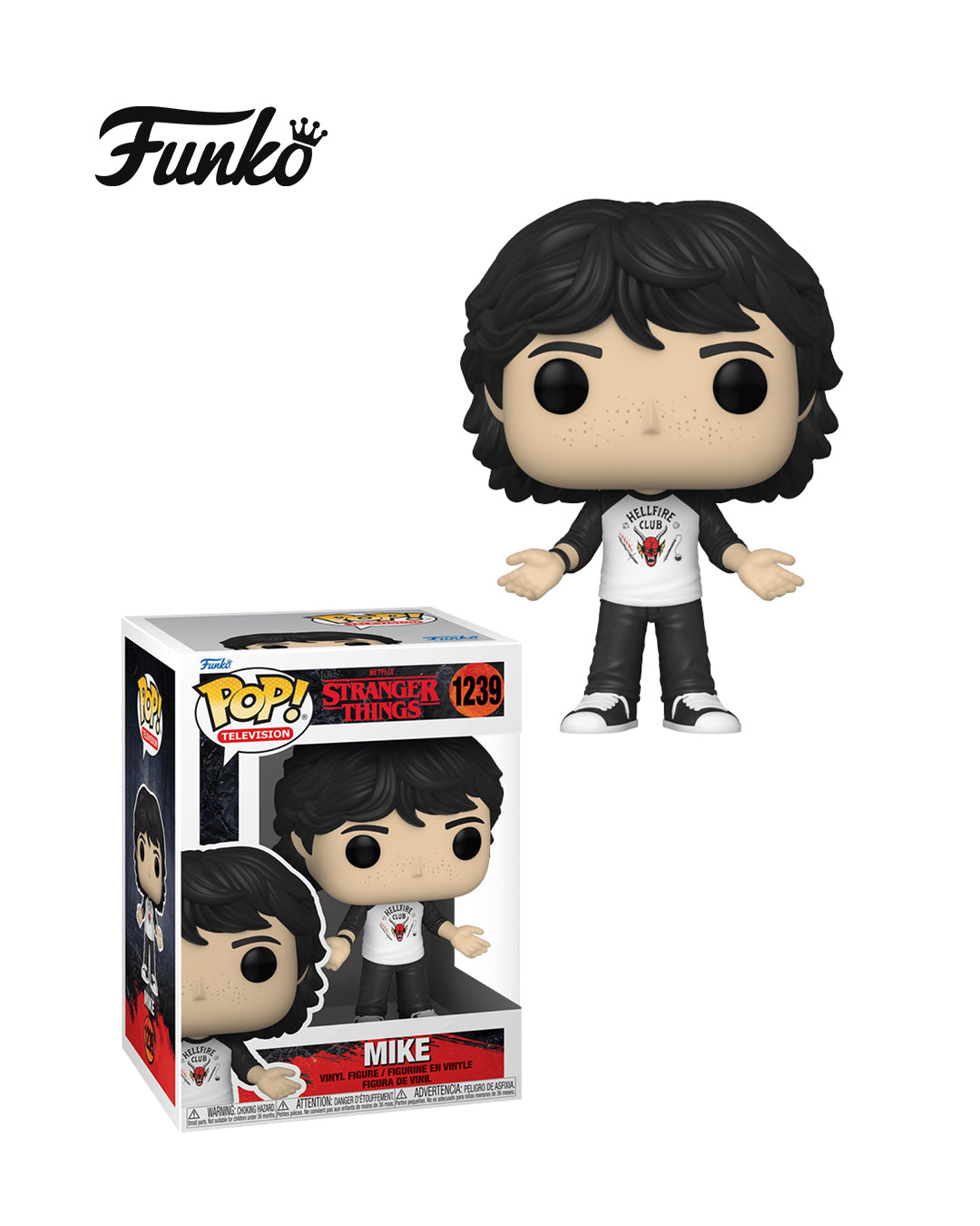 Funko Pop Television Stranger Things 1239 Mike en caja original, figura coleccionable del personaje Mike Wheeler para fans de la serie. Disponible en figuraschile.cl