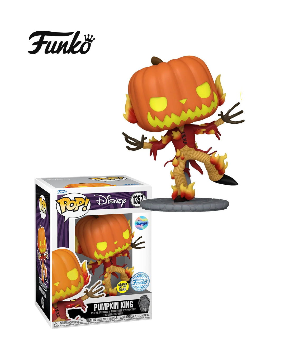 Funko Pop! (Disney) Pumpkin King #1357 (Glows in the Dark) (Funko Special Edition) (Weplayer)