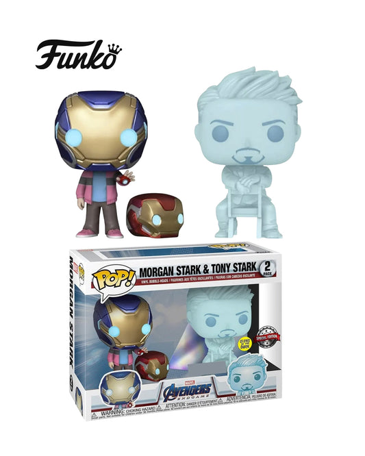Funko Pop! (Marvel - Avengers Endgame) Morgan Stark y Tony Stark #Pack 2 (Falabella exclusivo) (Glows in the Dark) (Special Edition)