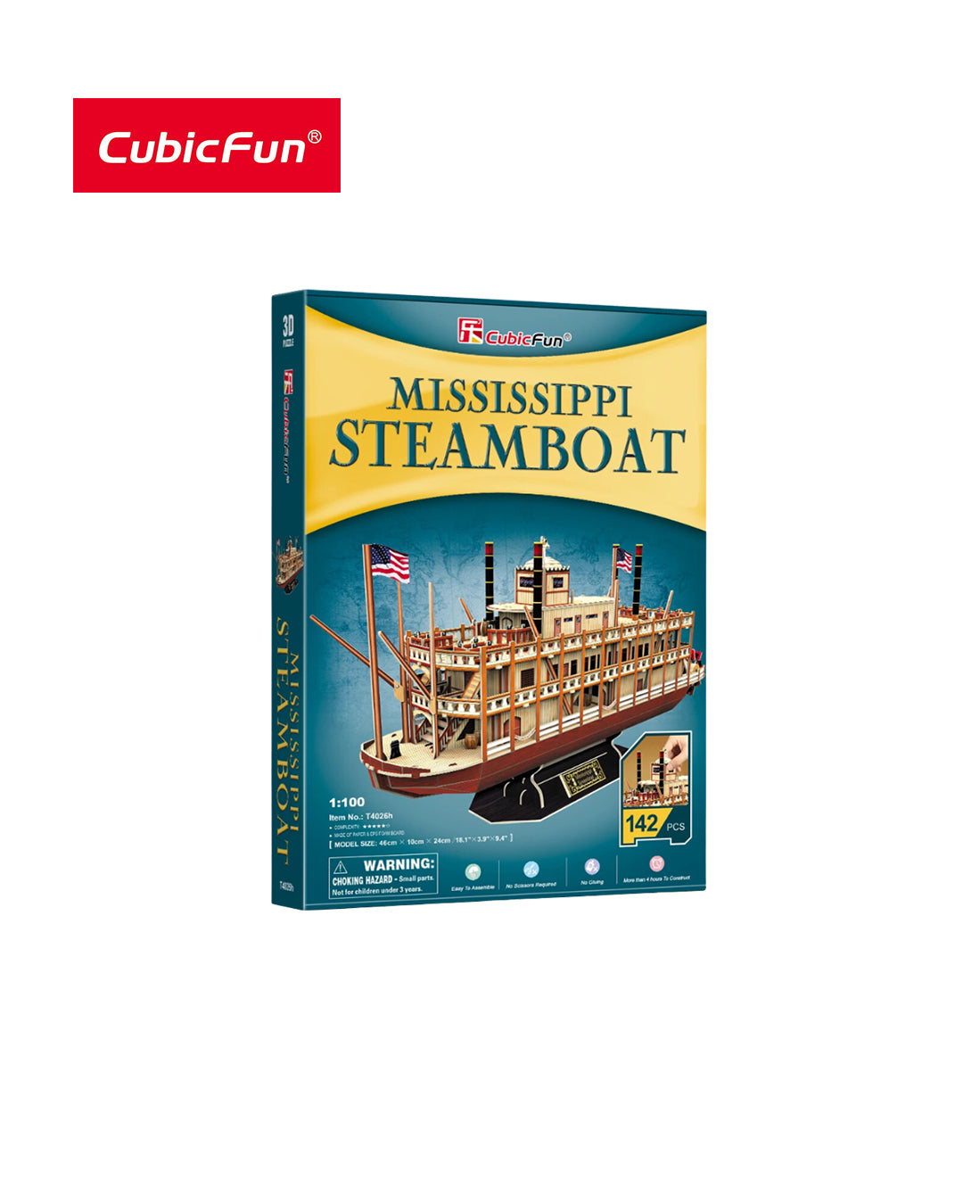 CubicFun - Barco Mississippi Steamboat (Puzzle 3D - 142 piezas)