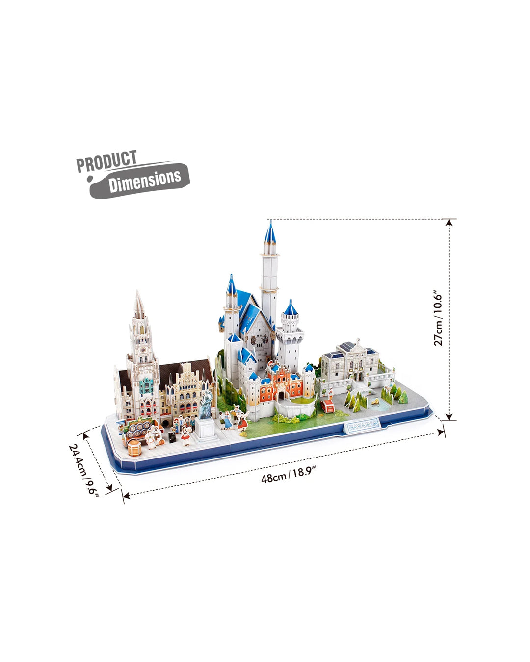 Puzzle 3D CubicFun City Line Bavaria, 178 piezas para armar, figura decorativa y educativa, disponible en figuraschile.cl