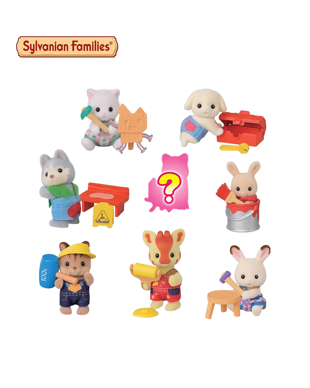 Figura sorpresa Sylvanian Families Baby Craft Lover Series — minifigura coleccionable de la línea Epoch en bolsa sorpresa. Disponible en figuraschile.cl