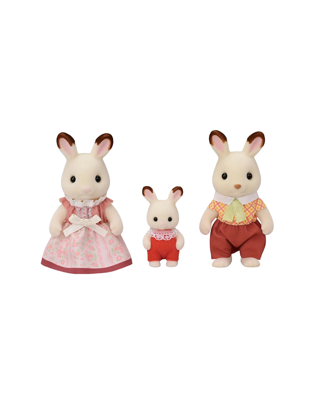 Familia Conejo Chocolate Sylvanian Families set 5768, trío de figuras coleccionables Epoch 2025 Calico Critters, disponible en figuraschile.cl