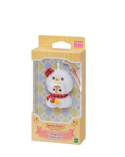 Llavero Sylvanian Families edición limitada 2025 con diseño de reno bebé vestido de muñeco de nieve, figura coleccionable de Calico Critters, disponible en figuraschile.cl