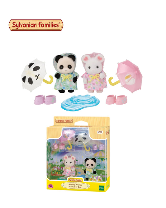 Nursery Friends Rainy Day Duo Sylvanian Families set 5748, dúo de figuras bebé con temática de lluvia Epoch 2025 Calico Critters, disponible en figuraschile.cl
