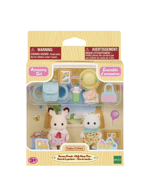 Nursery Friends Walk Along Duo Sylvanian Families set 5747, dúo de figuras bebé con accesorios para paseo Epoch 2025 Calico Critters, disponible en figuraschile.cl