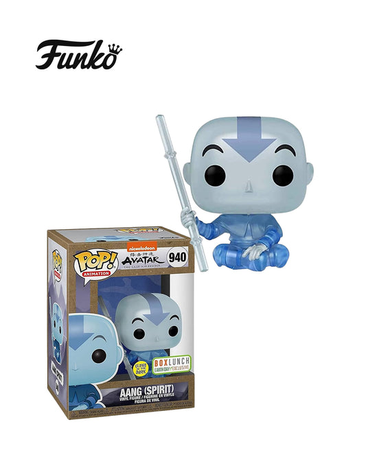 Funko Pop Animation Avatar 940 Aang Spirit edición BoxLunch, brilla en la oscuridad, en caja original, figura coleccionable disponible en figuraschile.cl