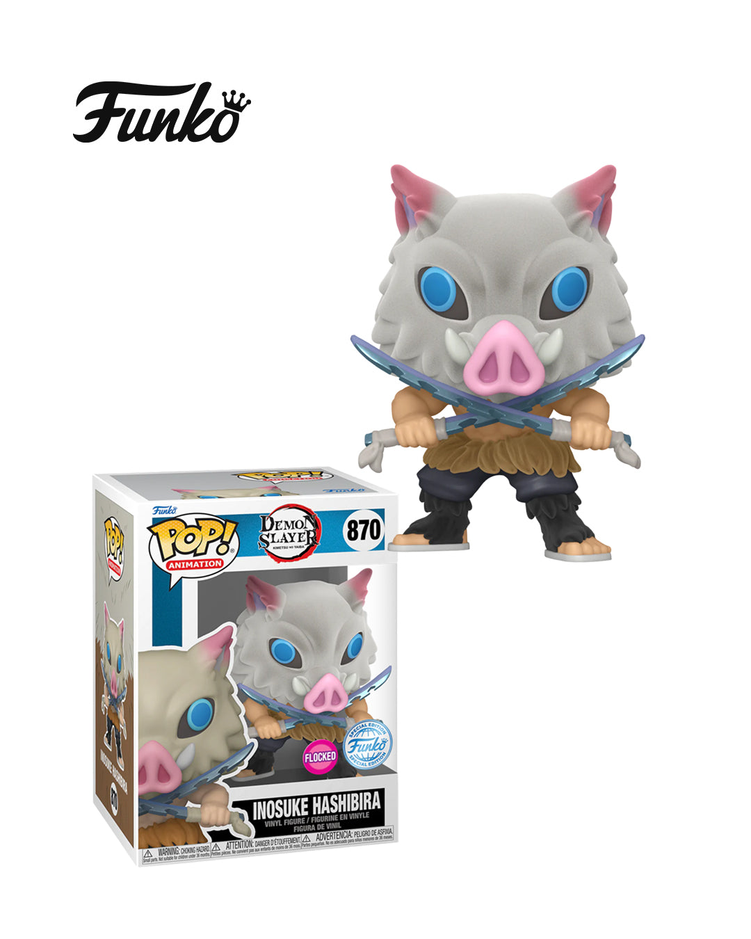 Funko Pop! (Demon Slayer) Inosuke Hashibira #870 (Flocked) (Funko Special Edition)