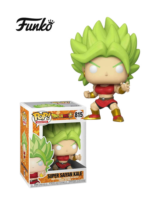 Figura Funko Pop #815 de Super Saiyan Kale de Dragon Ball Super con cabello verde y pose de combate en caja coleccionable disponible en figuraschile.cl