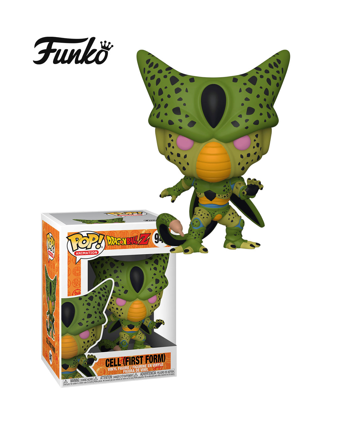 Figura Funko Pop! Animation Dragon Ball Z Cell Primera Forma en caja, personaje de la saga Dragon Ball Z, edición coleccionable disponible en Figuras Chile.