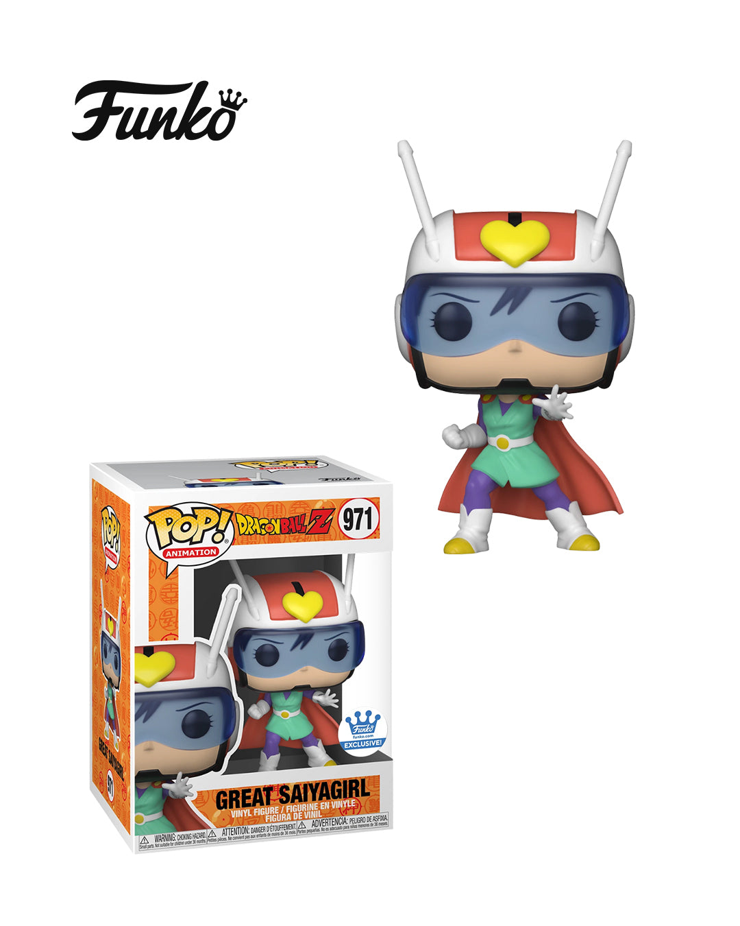 Funko Pop Animation Dragon Ball Z Great Saiyagirl 971 en caja original, figura coleccionable para fans del anime Dragon Ball Z. Disponible en figuraschile.cl