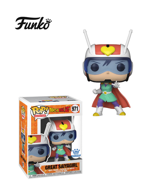 Funko Pop Animation Dragon Ball Z Great Saiyagirl 971 en caja original, figura coleccionable para fans del anime Dragon Ball Z. Disponible en figuraschile.cl