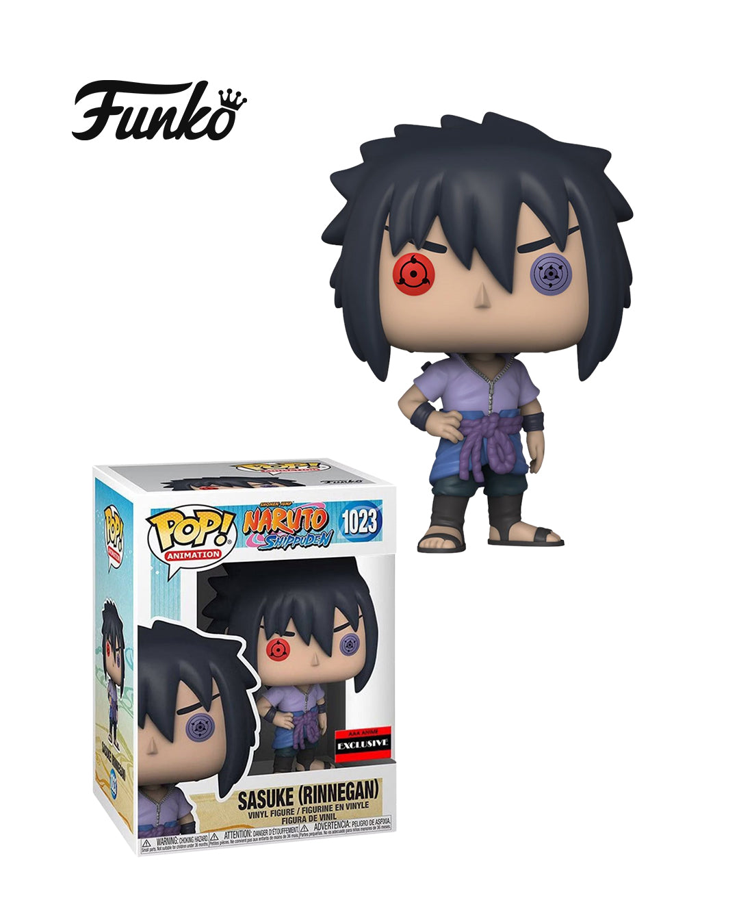 Funko Pop Animation Naruto Shippuden #1023 Sasuke Rinnegan, edición exclusiva AAA Anime, figura de colección en caja — disponible en figuraschile.cl