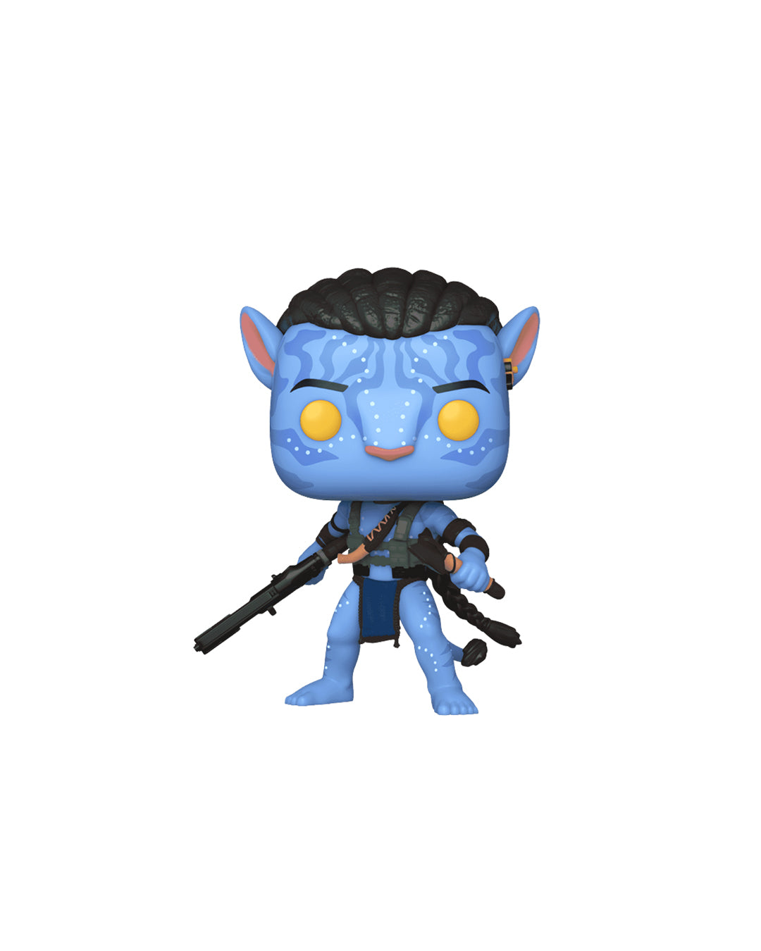 Figura Funko Pop de Jake Sully (n.º 1549) de Avatar: El Camino del Agua, en su caja original con ventana transparente. La figura muestra a Jake Sully con su atuendo Na'vi, incluyendo su arco y flechas, todo en estilo vinyl coleccionable visible a través del packaging. 