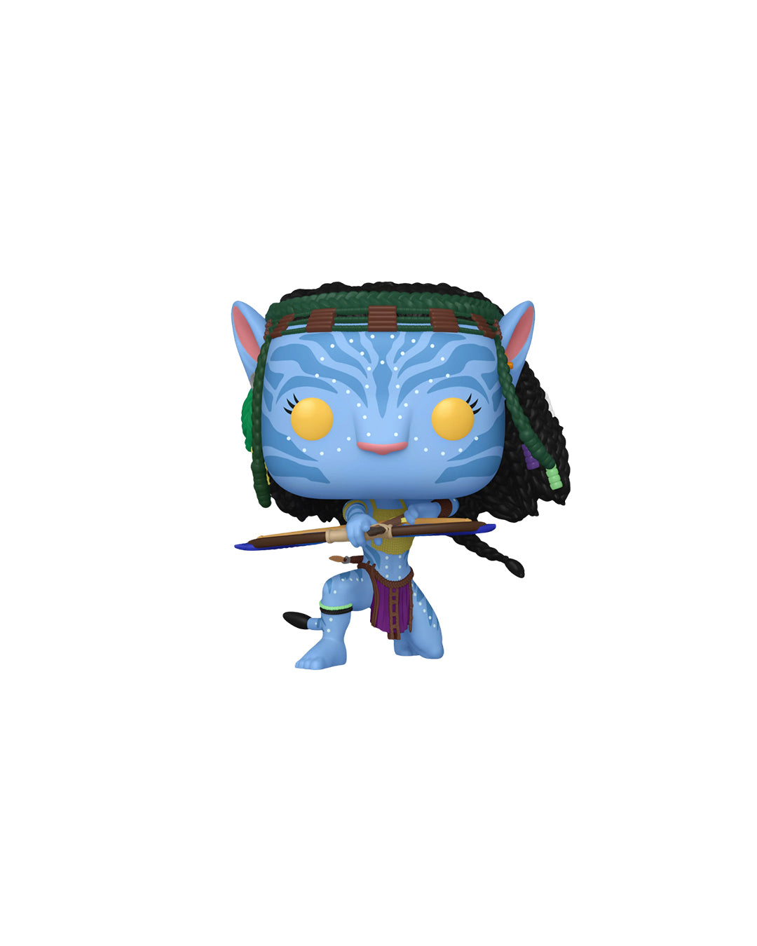 Figura Funko Pop de Neytiri (n.º 1550) de Avatar: El Camino del Agua, en su caja original con ventana transparente. La figura muestra a Neytiri en pose de batalla, con su característico atuendo Na'vi, arco y flechas, todo en estilo vinyl coleccionable visible a través del packaging.