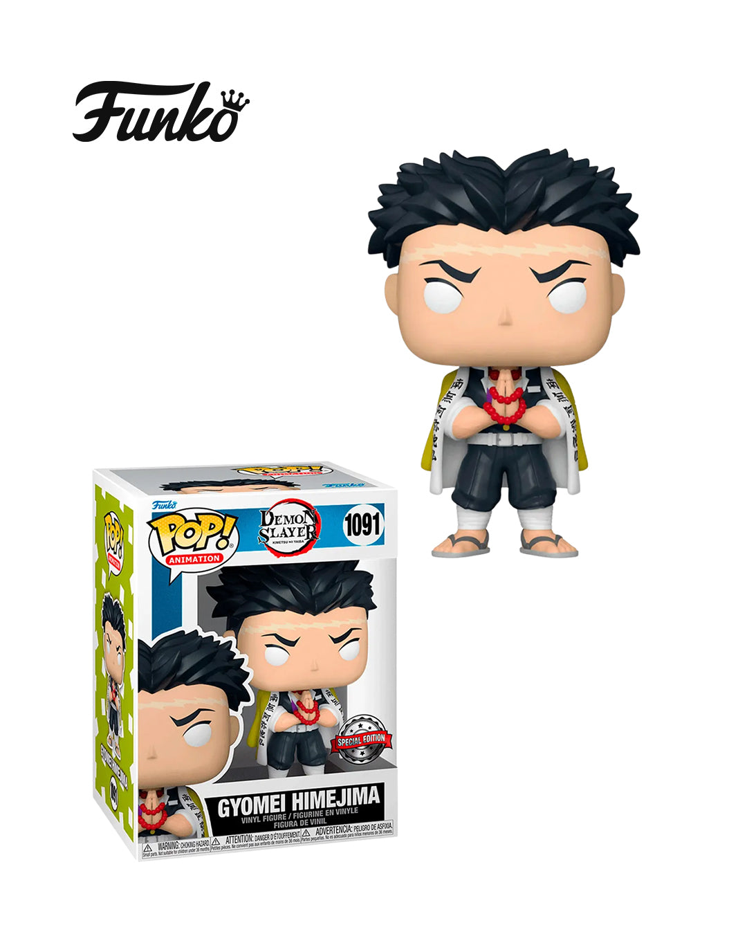 Funko Pop Demon Slayer Gyomei Himejima Special Edition en caja original, figura coleccionable exclusiva del Pilar de la Roca del anime Kimetsu no Yaiba. Disponible en figuraschile.cl