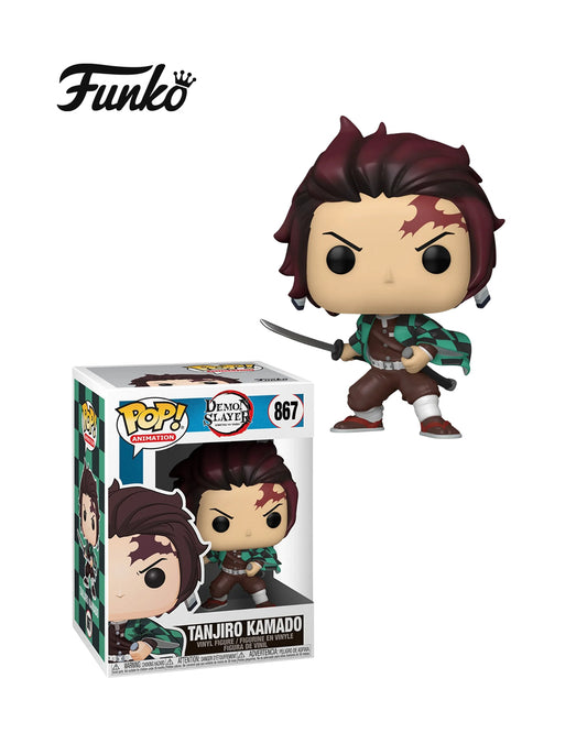 Funko Pop Demon Slayer Tanjiro Kamado 867 en caja original, figura coleccionable del protagonista del anime Kimetsu no Yaiba. Disponible en figuraschile.cl