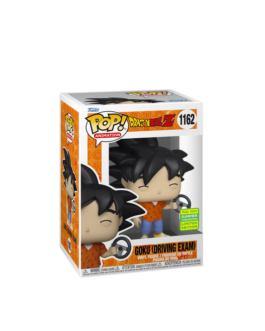 Figura Funko Pop #1162 de Goku Driving Exam de Dragon Ball Z con atuendo clásico y expresión determinada en caja coleccionable disponible en figuraschile.cl