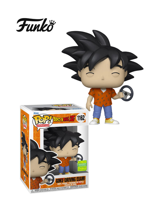 Figura Funko Pop #1162 de Goku Driving Exam de Dragon Ball Z con atuendo clásico y expresión determinada en caja coleccionable disponible en figuraschile.cl