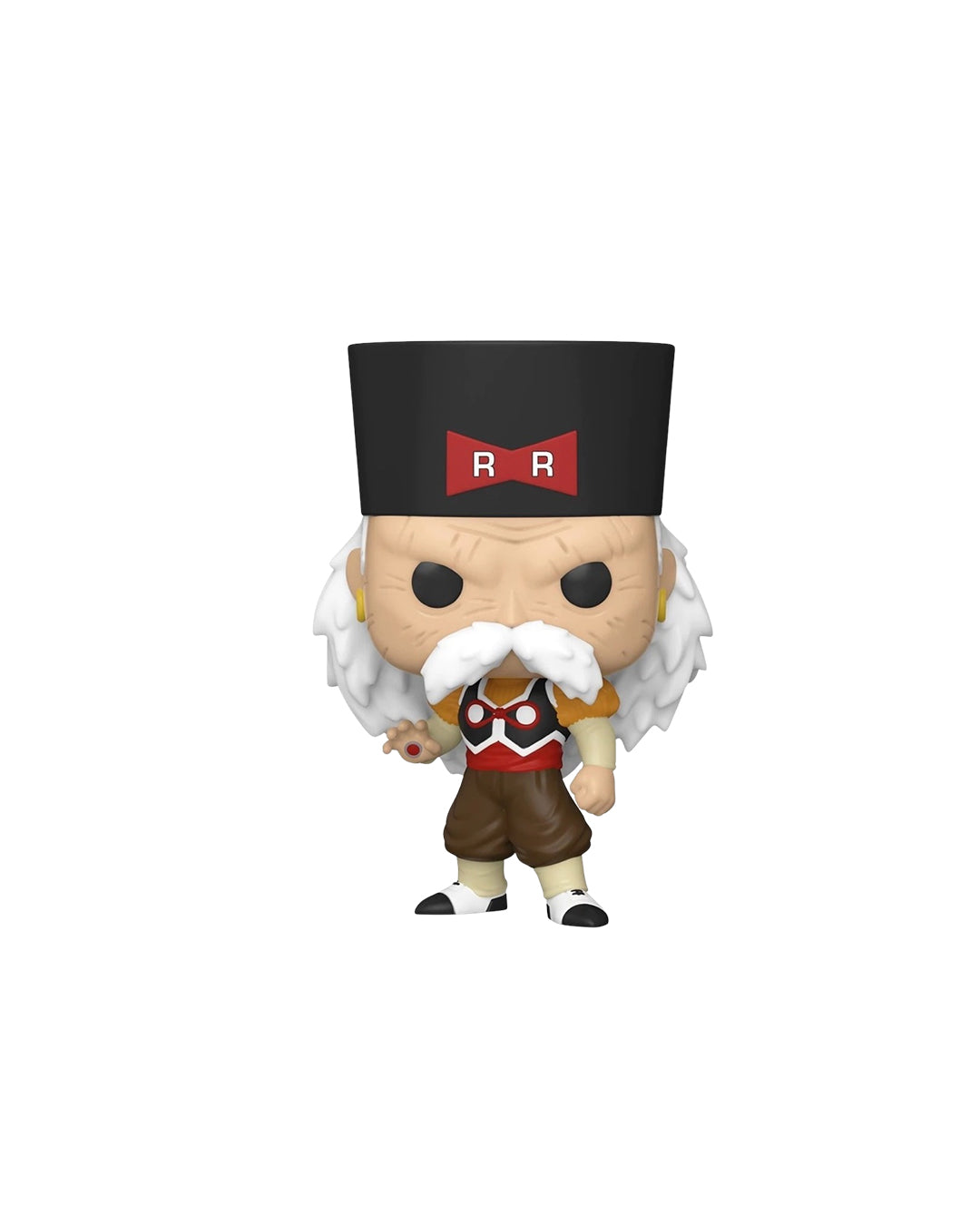 Figura Funko Pop de Dr. Gero (n.º 950) de Dragon Ball Z, en su caja original con ventana transparente. La figura muestra a Dr. Gero con su característico atuendo de laboratorio, gafas y bigote, todo en estilo vinyl coleccionable visible a través del packaging.