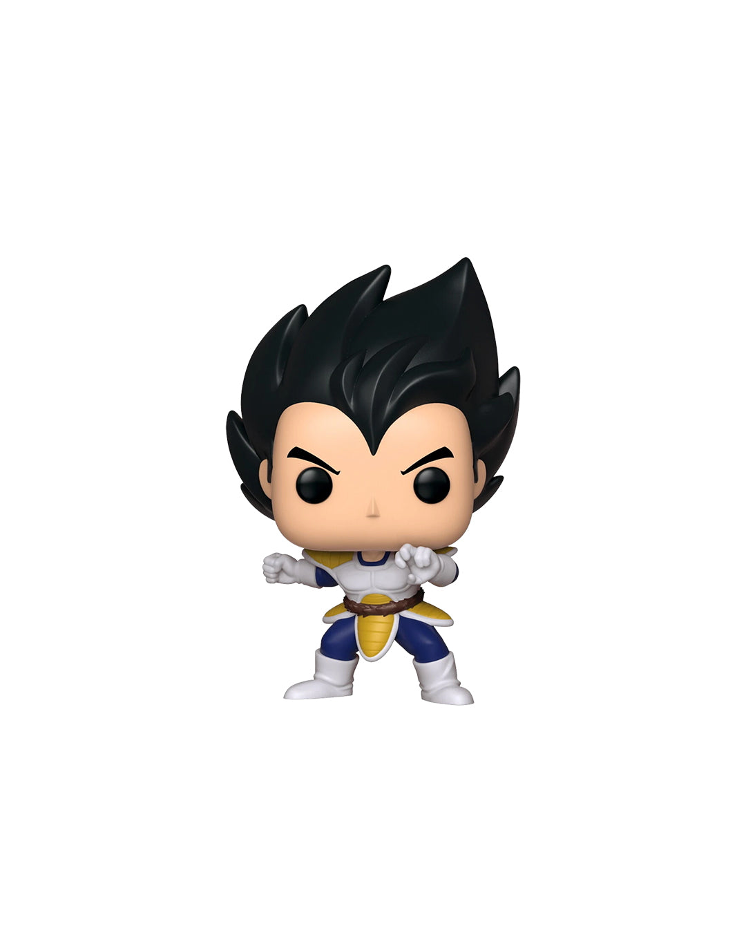 Figura Funko Pop de Vegeta (n.º 614) de Dragon Ball Z, en su caja original con ventana transparente. La figura muestra a Vegeta con su característico traje de combate Saiyajin, cabello negro erizado y expresión decidida, todo en estilo vinyl coleccionable visible a través del packaging.