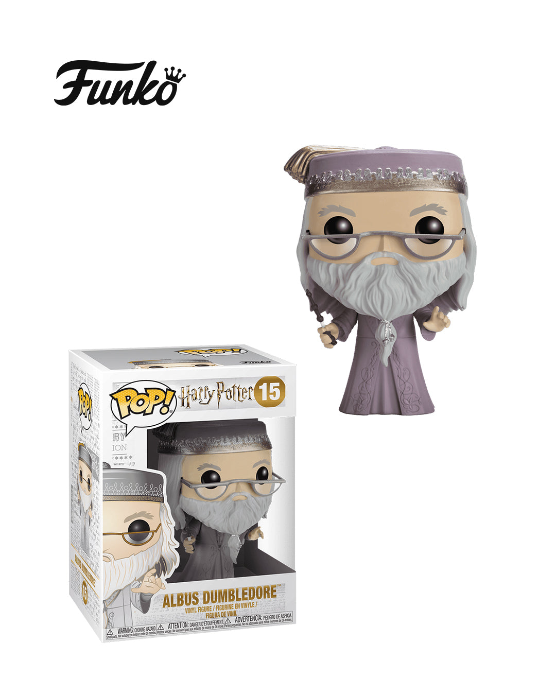 Figura Funko Pop Harry Potter Albus Dumbledore 15 – diseño detallado del sabio y poderoso director de Hogwarts, perfecto para coleccionistas de Harry Potter; disponible en figuraschile.com