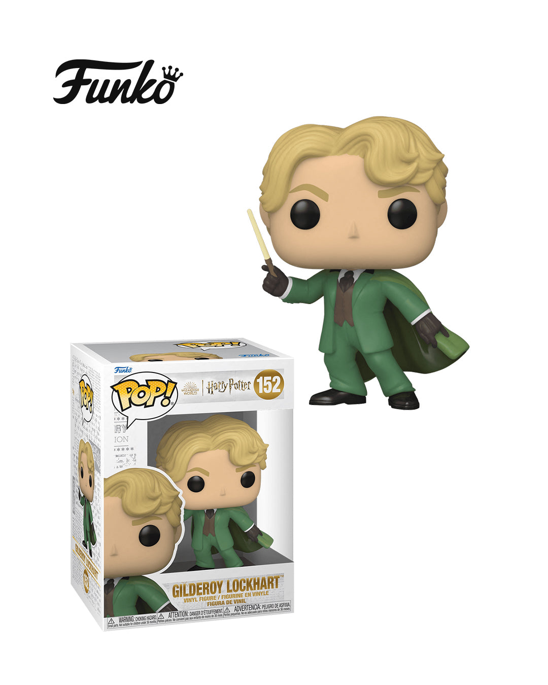 Figura Funko Pop! Harry Potter Gilderoy Lockhart #152 en caja, personaje de la saga Harry Potter, edición coleccionable disponible en Figuras Chile.