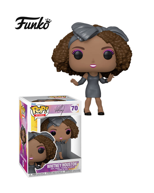 Figura Funko Pop! Icons Whitney Houston en caja, homenaje a la legendaria cantante, edición coleccionable disponible en Figuras Chile.