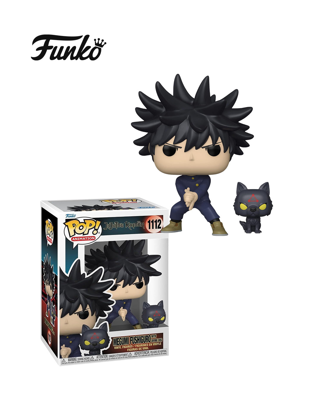 Figura Funko Pop Jujutsu Kaisen Megumi Fushiguro con Divine Dog #1112 en caja - www.figuraschile.com