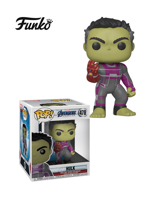 Funko Pop Marvel Avengers Endgame 478 Hulk en caja original, figura coleccionable del Hulk con traje cuántico, inspirada en la película Endgame. Disponible en figuraschile.cl