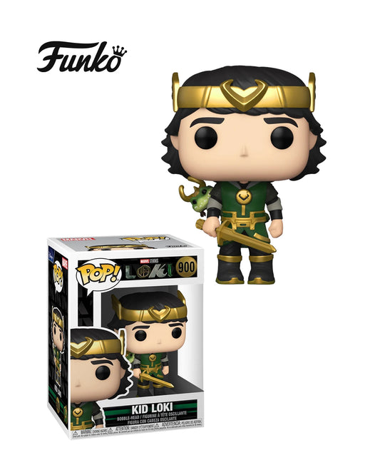 Funko Pop Marvel Loki 900 Kid Loki en caja original, figura coleccionable del Universo Cinematográfico de Marvel ideal para fans y coleccionistas. Disponible en figuraschile.cl