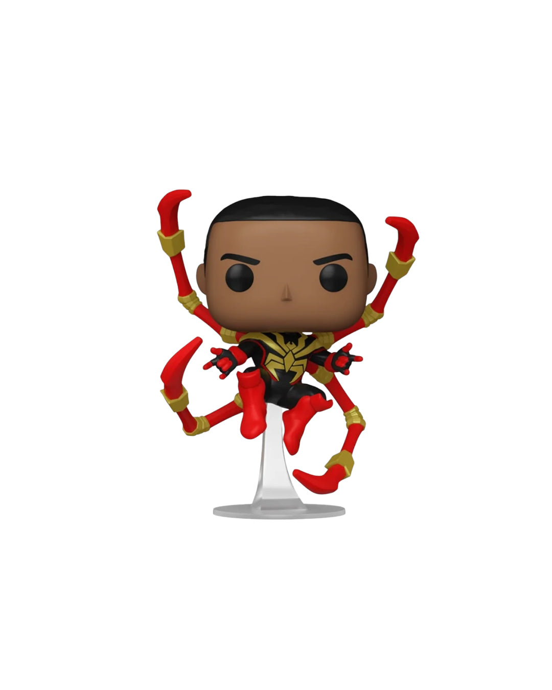 Figura Funko Pop de Miles Morales como Iron Spider (n.º 1448) – edición Chase, en su caja original con ventana transparente. La figura muestra a Miles con su traje de Iron Spider en colores negro y dorado, destacando por su diseño exclusivo y detalles únicos que la hacen una pieza de colección limitada.