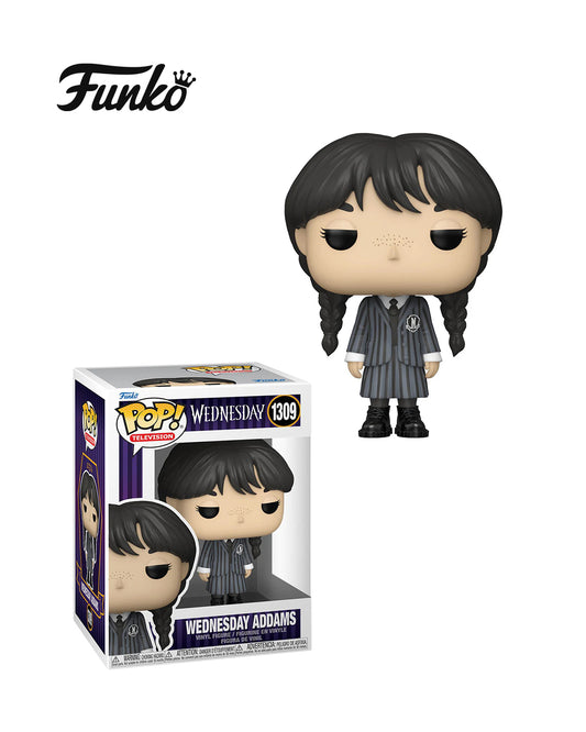 Figura Funko Pop! Merlina (Wednesday Addams) #1309 en caja original, distribuida por www.figuraschile.com