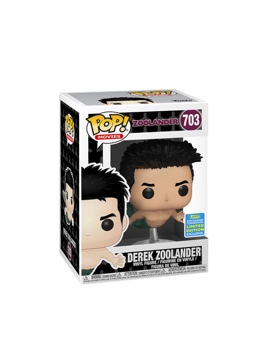 Funko Pop Movies Zoolander #703 Derek Zoolander, edición limitada Summer Convention 2019, figura de vinilo coleccionable con detalles fieles al personaje, en caja original, ideal para fans y coleccionistas — disponible en figuraschile.cl