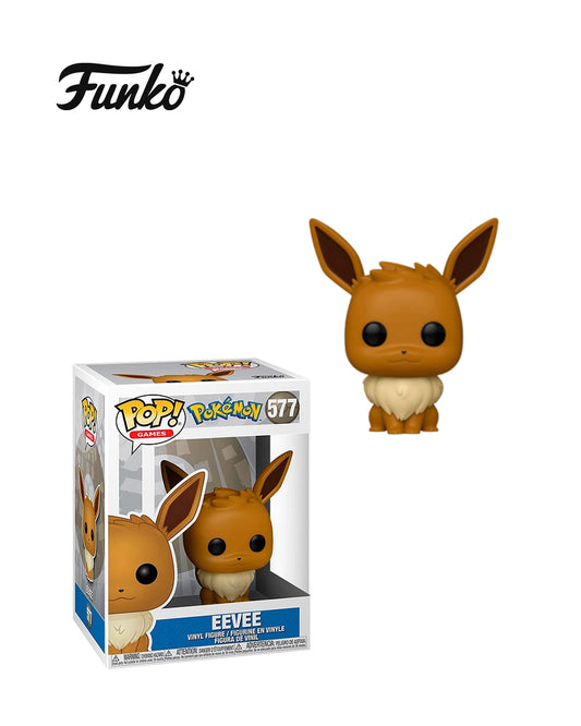Figura Funko Pop Pokémon Eevee #577 en caja – Figura coleccionable de vinilo del Pokémon tipo Normal, ideal para fanáticos de Pokémon y coleccionistas en Chile.